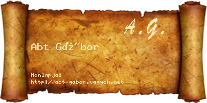 Abt Gábor névjegykártya