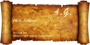 Abt Gábor névjegykártya